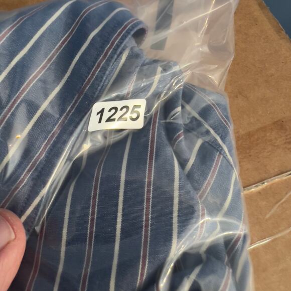 Kenneth Gordon KSG Button Down Shirt Men's Large Cotton Blue Stripe Made In USA - Picture 12 of 12